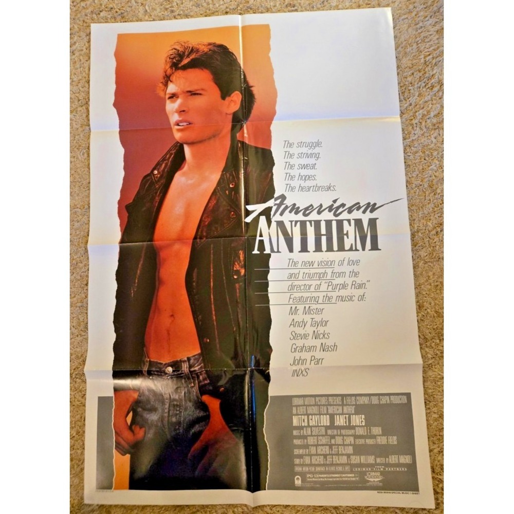 Original American Anthem Movie Poster 1986 27x41 Mitch Gaylord One Sheet
